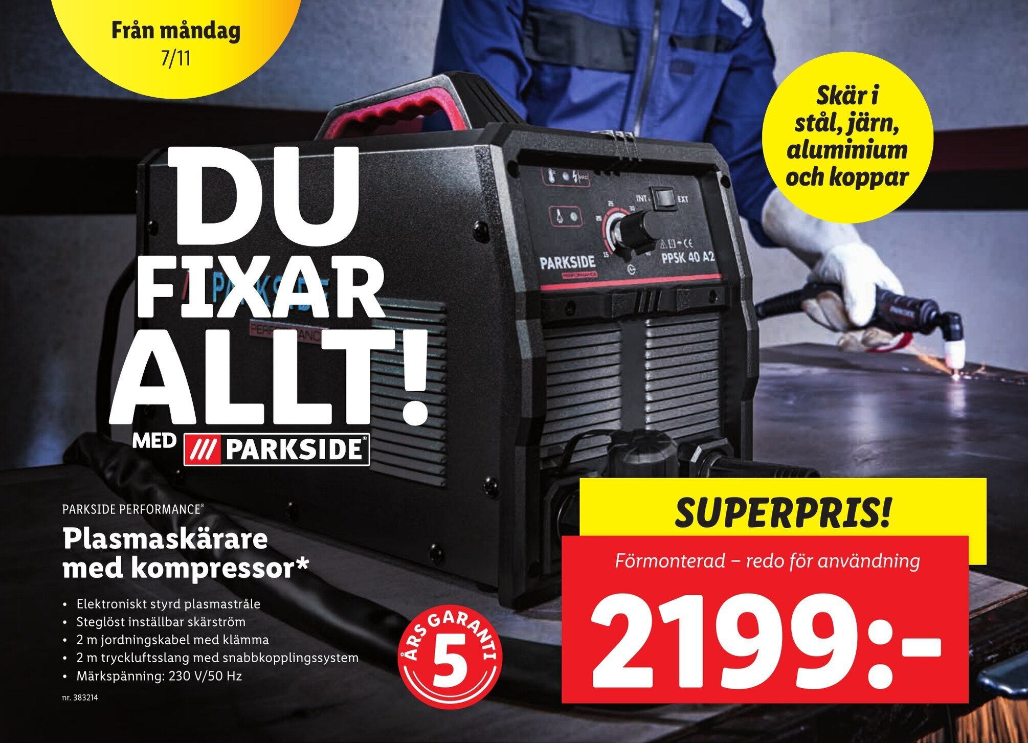 Parkside Performance Plasmaskärare med kompressor erbjudande hos Lidl