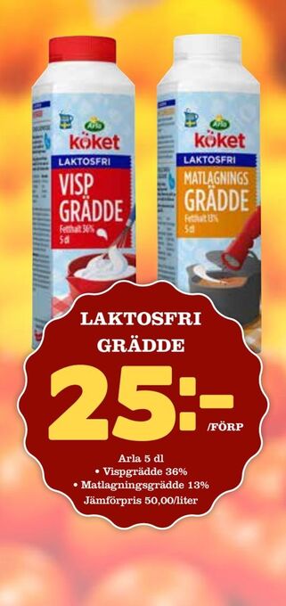 Nya Pulsen Laktosfri grädde erbjuda