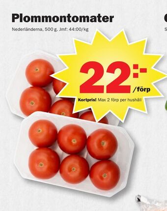Pekås Plommontomater erbjuda