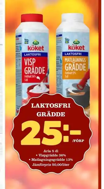 Prisma Mat Laktosfri grädde erbjuda