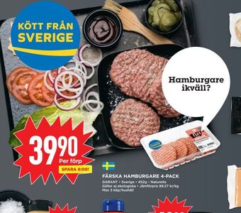 Willys Färska hamburgare 4-pack erbjuda