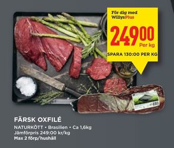 Willys Färsk oxfilé erbjuda