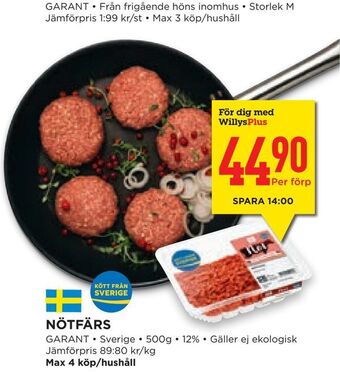 Willys Hemma Nötfärs erbjuda
