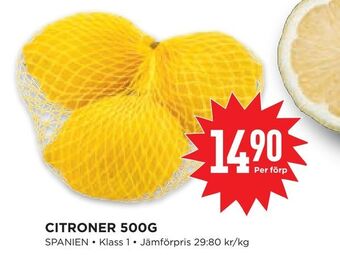 Willys Hemma Citroner 500g erbjuda