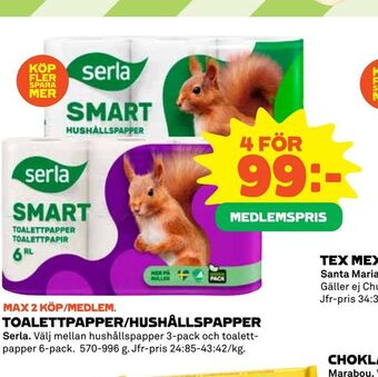 Coop Toalettpapper/hushållspapper erbjuda