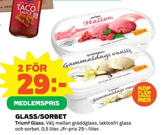 Coop Glass/sorbet erbjuda