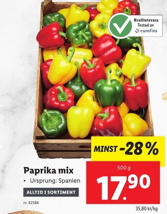 Lidl Paprika mix erbjuda