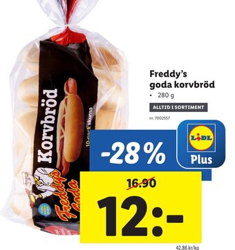 Lidl Freddy's Goda korvbröd erbjuda