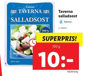 Lidl Taverna salladsost erbjuda