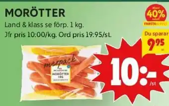 ICA Kvantum Morötter Land & klass erbjuda