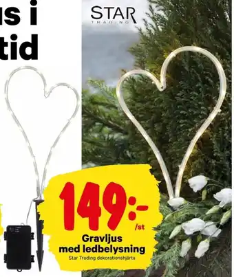 City Gross Gravljus med ledbelysning Star Trading dekorationshjärta erbjuda