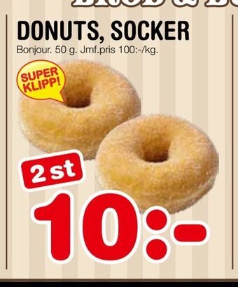 Nya Pulsen Donuts, socker erbjuda