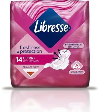 Apotek Hjärtat Libresse ultra thin normal wing 14 st erbjuda