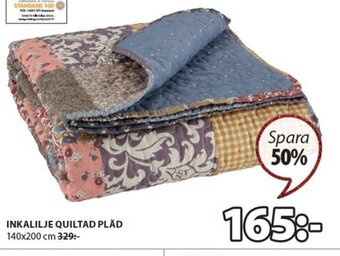 JYSK Inkalilje Quiltad Pläd erbjuda