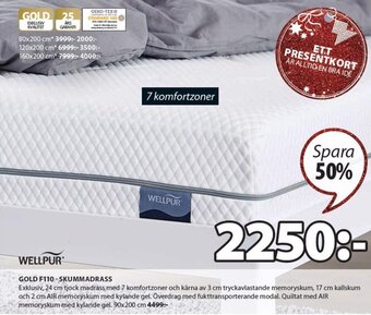 JYSK Wellpur Gold F110- Skummadrass erbjuda