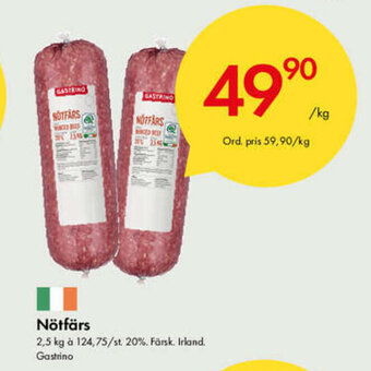 Snabbgross Nötfärs 2,5kg erbjuda