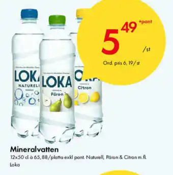 Snabbgross Loka Mineralvatten 12x50cl erbjuda