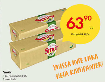 Snabbgross Svenskt Smör 1kg erbjuda