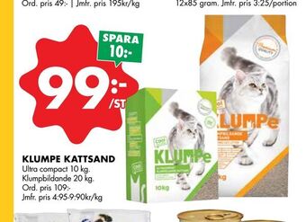 ÖoB Klumpe kattsand erbjuda