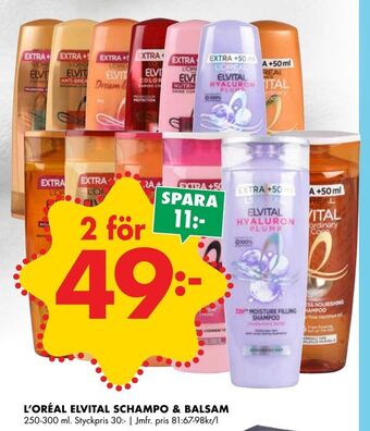 ÖoB L'oréal elvital schampo & balsam erbjuda