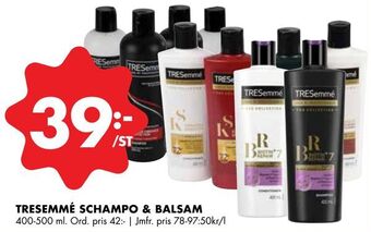 ÖoB Tresemmé schampo & balsam erbjuda