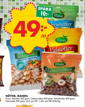 ÖoB Nötter, mandel erbjuda