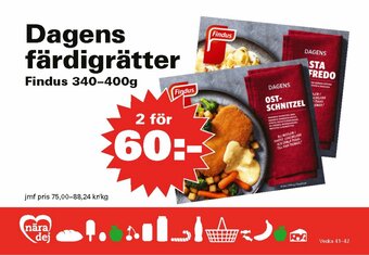 Nära dej Dagens Färdigrätter erbjuda