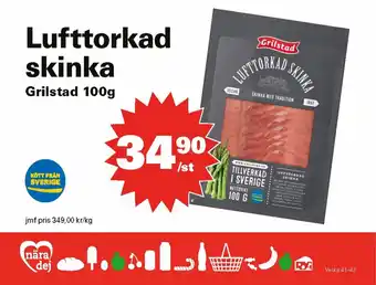 Lufttorkad skinka Grilstad 100 g