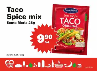Nära dej Taco Spice Mix Santa Maria 28 g erbjuda
