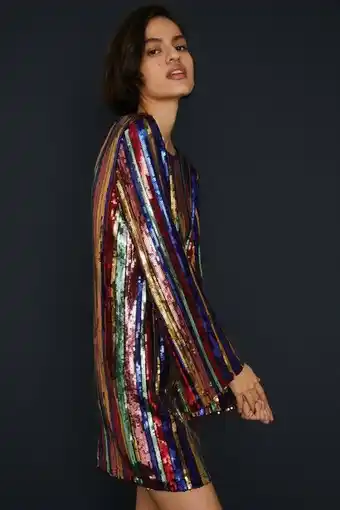 Oasis Stripe sequin mini dress erbjuda