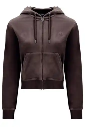 Robertson classic velourhoodjacka bitter chocolate