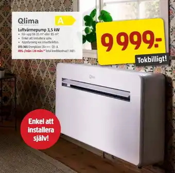 Jula Qlima Luftvärmepump 3.5 Kw erbjuda
