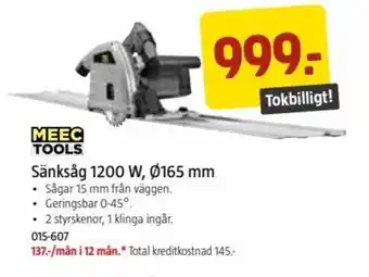 Jula Meec Tools Sänksåg W, Ø165 mm, erbjuda