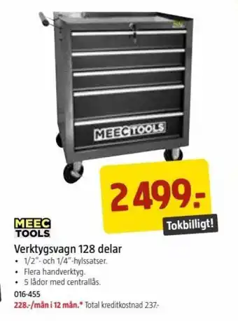 Jula Meec Tools Verktygsvagn 128 delar erbjuda