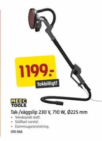 Jula Meec Tools Tak-/väggslip 230 V,710 W,Ø225 mm erbjuda
