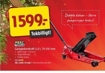 Jula Meec Tools Garagedomkraft 2.5 t, 75-510 mm erbjuda