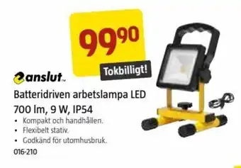 Jula Anslut Batteridriven arbetslampa LED 700 Im,9 W, IP54 erbjuda