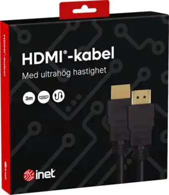 Inet hdmi-kabel 2.1 svart 3 m