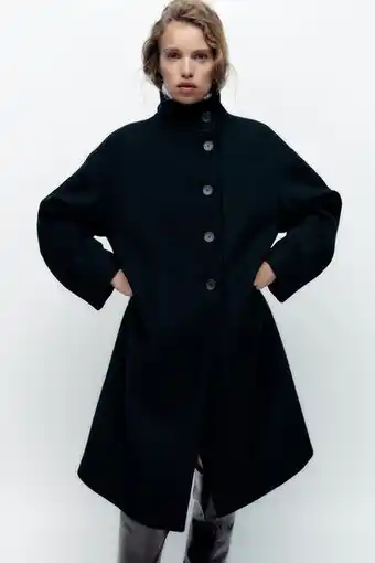 ZARA Wool blend high neck coat erbjuda