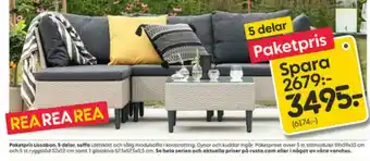 Rusta Poketpris Lissabon 5 delar, soffa erbjuda