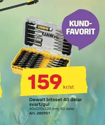 Dewalt bitsset 40 delar svart/gul