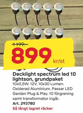 Decklight spectrum led 10 lightson, grundpaket