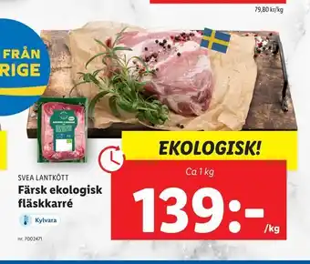 Lidl Färsk ekologisk fläskkarré erbjuda