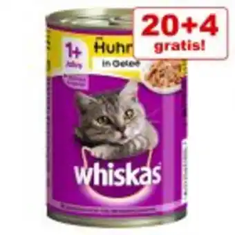20 + 4 på köpet! 24 x 400 g whiskas 1+ kattmat