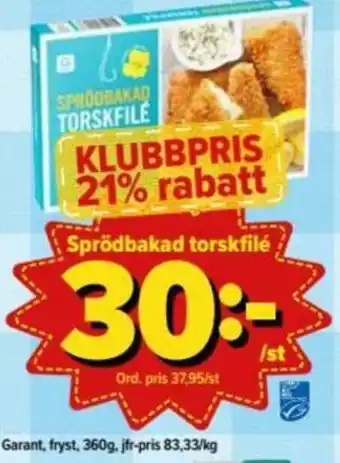 Östenssons Sprödbakad torskfilé 360g erbjuda