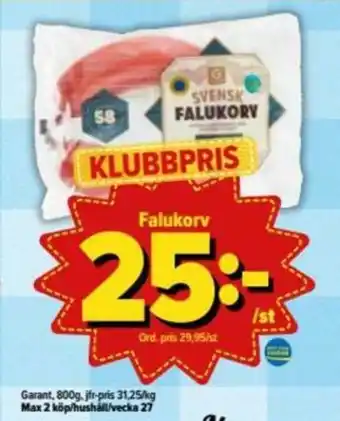 Östenssons Falukorv 800g erbjuda