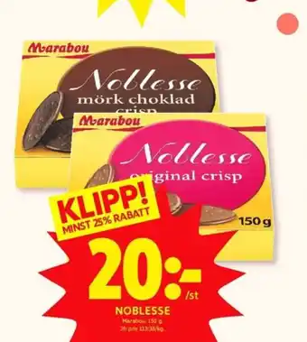 Noblesse mörk choklad crisp chokladask