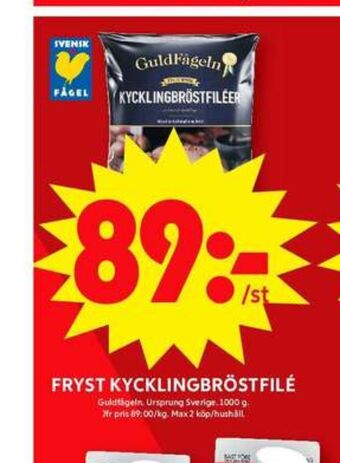 ICA Maxi Guldfågeln kycklingbröstfilé erbjuda