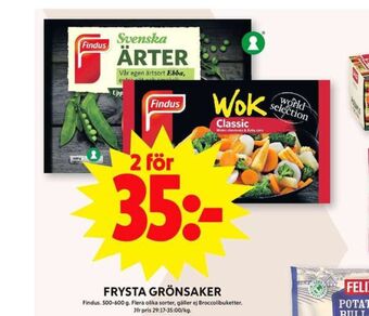 ICA Maxi Findus grönsaker erbjuda