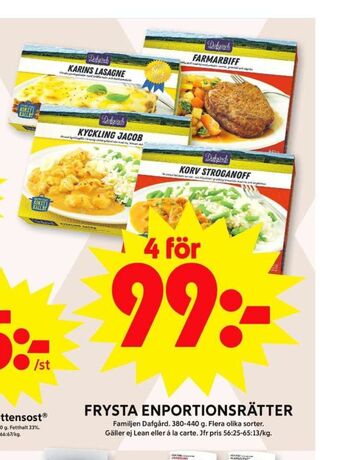 ICA Maxi Dafgårds färdigrätter erbjuda